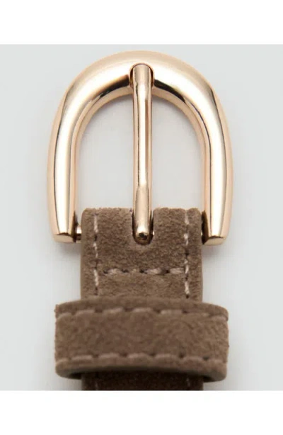 Mango Suede Belt In Brown