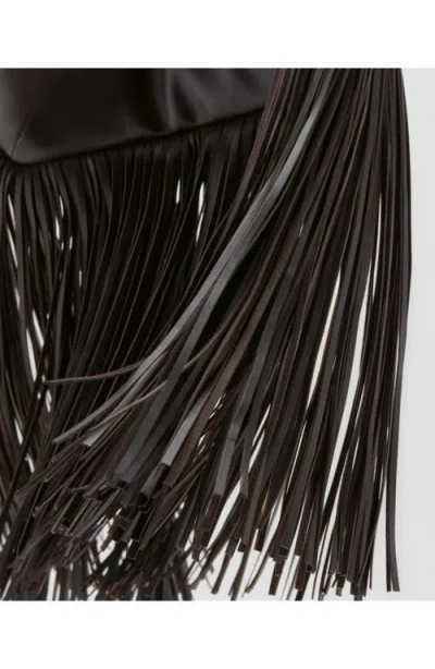 Mango Fringe Leather Clutch In Pattern