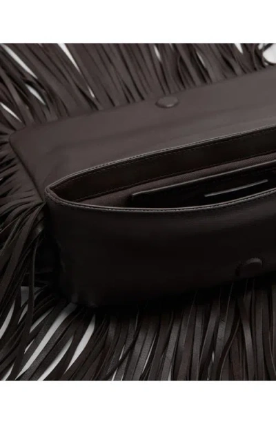 Mango Fringe Leather Clutch In Pattern