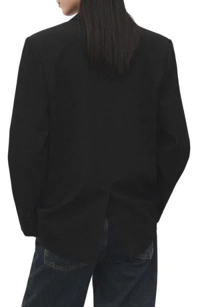 Mango Straight Suit Jacket In Black