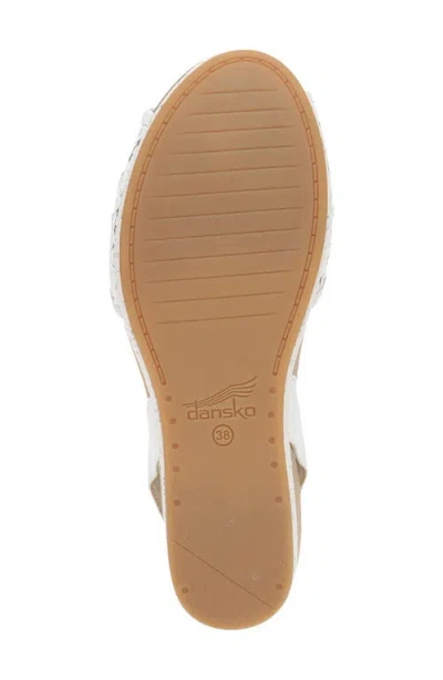 Dansko Stella Ankle Strap Platform Wedge Sandal In White