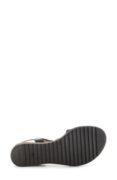 Gabor Ankle Strap Wedge Sandal In Black