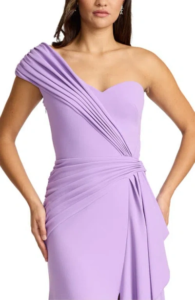 Tadashi Shoji Draped One-shoulder Maxi Dress In Purple
