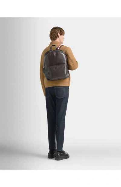 Bally Ray Leather Backpack In Brown