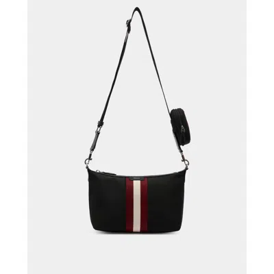 Bally Code Ribbon Logo Shoulder Bag In Black