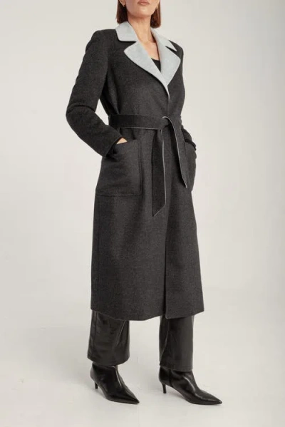1982 Cashmere Belted Wrap Coat In Brown
