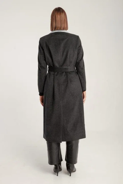 1982 Cashmere Belted Wrap Coat In Brown