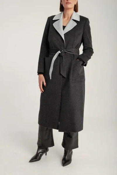 1982 Cashmere Belted Wrap Coat In Brown