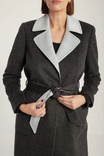 1982 Cashmere Belted Wrap Coat In Brown
