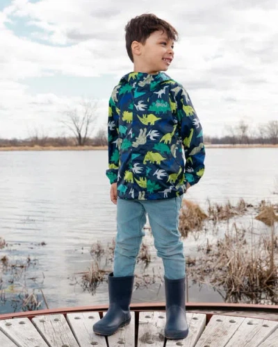 Deux Par Deux Packable Dinosaur Windbreaker In Multi
