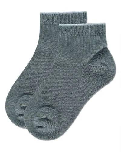 Memoi Basic Silky-soft Gauge Ankle Sock In Gray