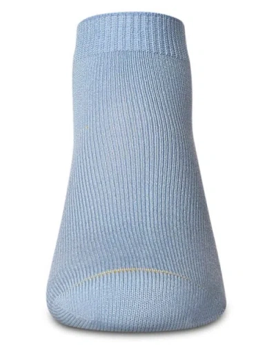 Memoi Basic Silky-soft Gauge Ankle Sock In Blue