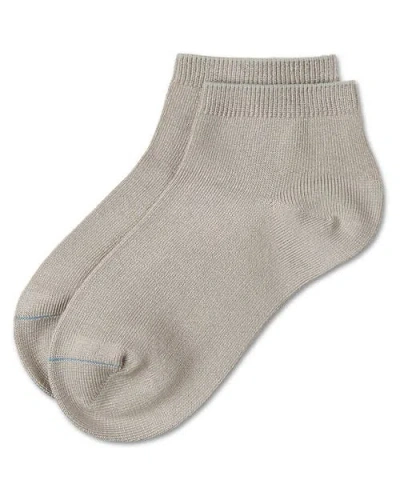 Memoi Basic Silky-soft Gauge Ankle Sock In Gray