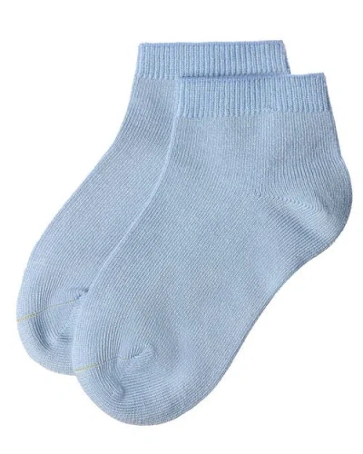 Memoi Basic Silky-soft Gauge Ankle Sock In Blue