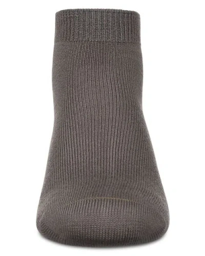 Memoi Basic Silky-soft Gauge Ankle Sock In Brown