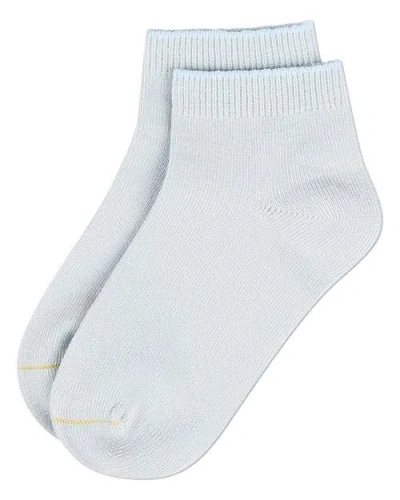 Memoi Basic Silky-soft Gauge Ankle Sock In Blue