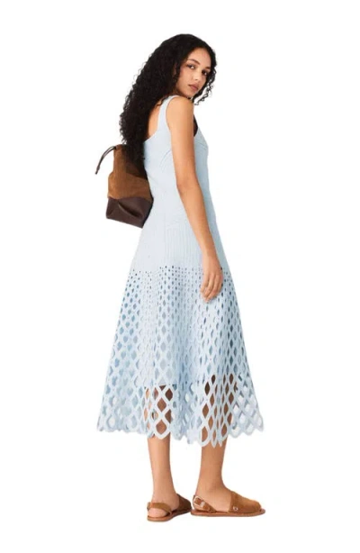 Maje Crochet Dress With Removable Lining In Blue
