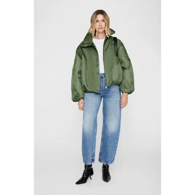 Anine Bing Cyrus Shell Bomber Jacket In Green