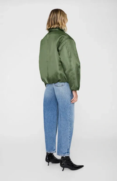 Anine Bing Cyrus Shell Bomber Jacket In Green