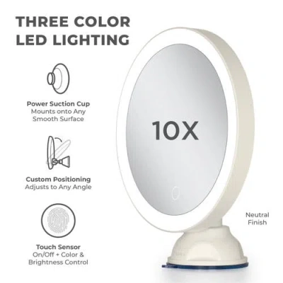 Zadro Lighted Wall Mounted Suction Cup Makeup Mirror With 10x Magnification In Pattern