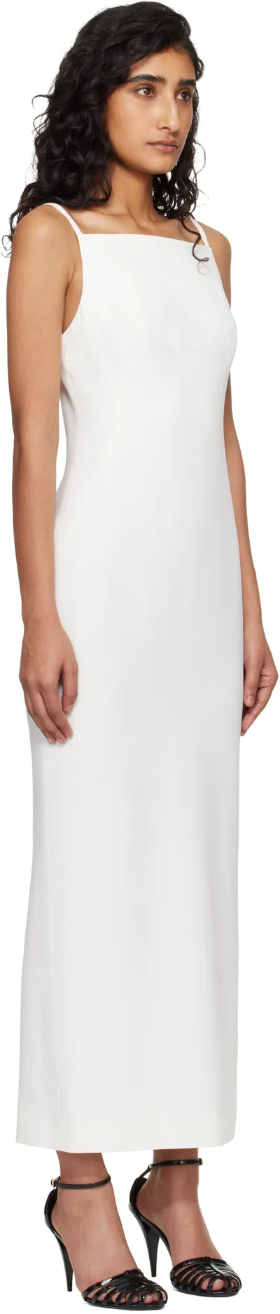 Givenchy Women White Long Dress With Square Neckline And Rear Single Slit In Viscose Blend Woman In White