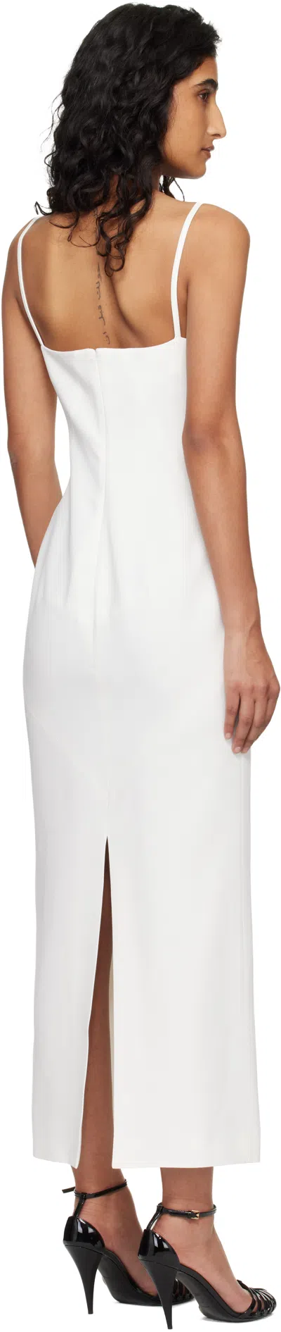 Givenchy Women White Long Dress With Square Neckline And Rear Single Slit In Viscose Blend Woman In White