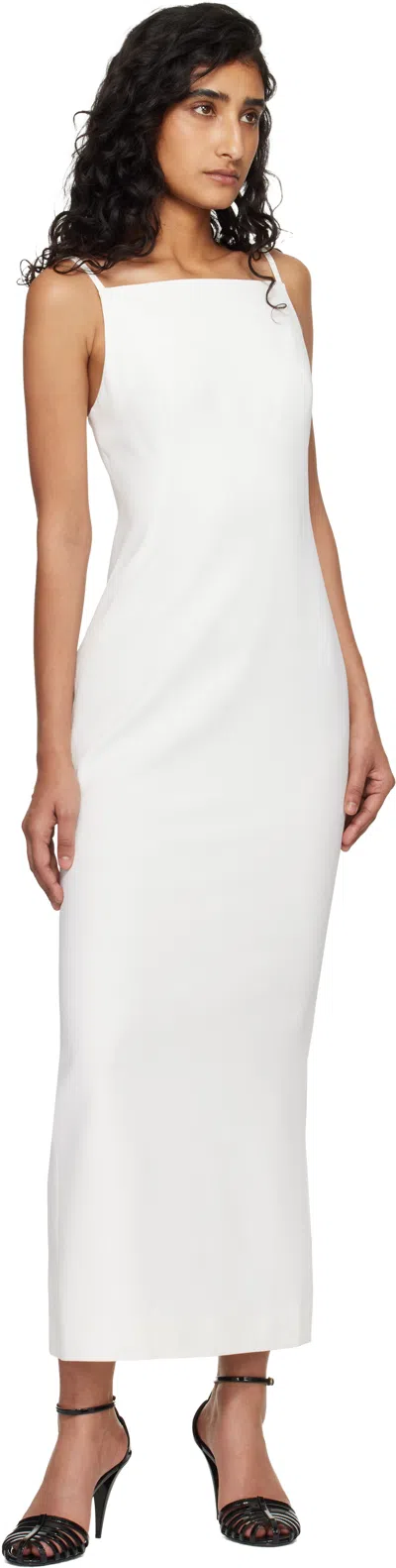 Givenchy Women White Long Dress With Square Neckline And Rear Single Slit In Viscose Blend Woman In White