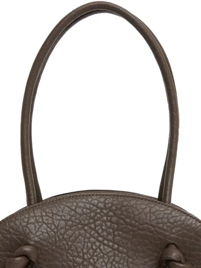 Mansur Gavriel Fortuna Bowling Bag In Ebony Stamped Lambskin