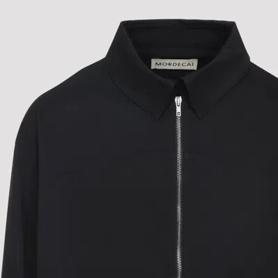Mordecai Layered Jacket Point Collar Adjustable Drawstrings In Black