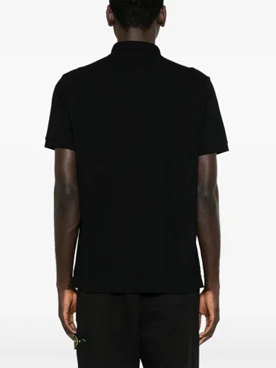 Stone Island Mens Black Brand-patch Regular-fit Stretch-cotton Polo Shirt Xl In Animal Print