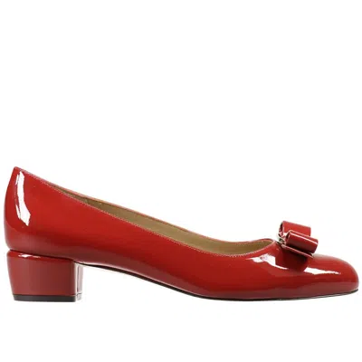 Ferragamo 30mm Vara Bow-detail Leather Pumps In Red