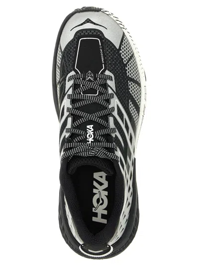 Hoka U Speedgoat 2ts Black Low Top Sneakers With Printed Laces And Logo Lettering On The Side In Tech Fab
