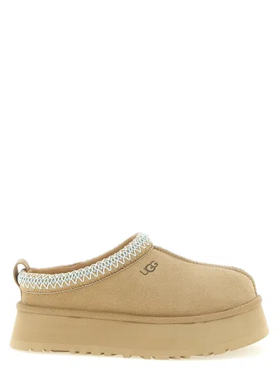 Ugg Tazz Beige Sabot With Embossed Logo In Suede Woman In Multi