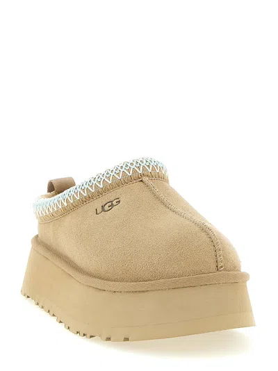 Ugg Tazz Beige Sabot With Embossed Logo In Suede Woman In Multi