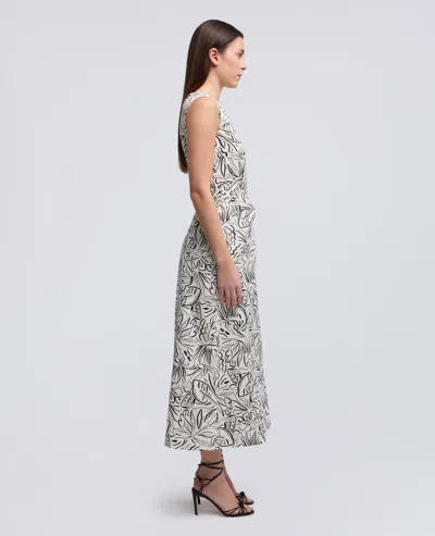 Aspesi Floral-print Midi Dress In Gray