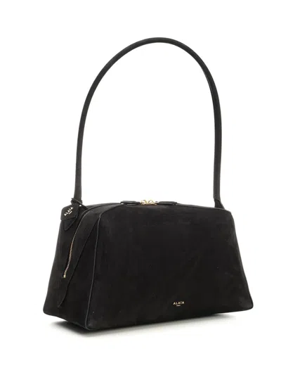 Alaïa Le Bouledogue Bowling Shoulder Bag In Nubuck Leather In Black
