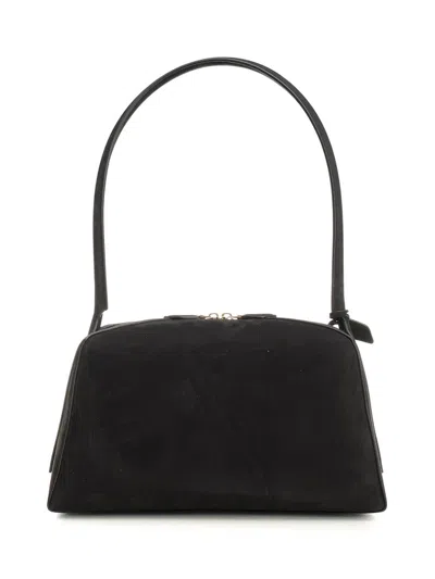 Alaïa Le Bouledogue Bowling Shoulder Bag In Nubuck Leather In Black