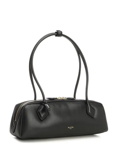 Alaïa Alaia Women Charcoal Suede Medium Le Teckel Shoulder Bag In Black