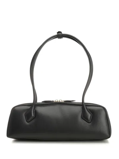 Alaïa Alaia Women Charcoal Suede Medium Le Teckel Shoulder Bag In Black