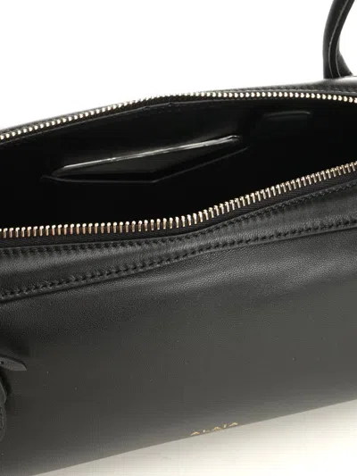 Alaïa Alaia Women Charcoal Suede Medium Le Teckel Shoulder Bag In Black