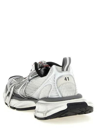 Balenciaga 3xl Split Logo Nylon And Mesh Sneakers In Gray