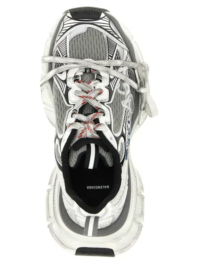 Balenciaga 3xl Split Logo Nylon And Mesh Sneakers In Gray