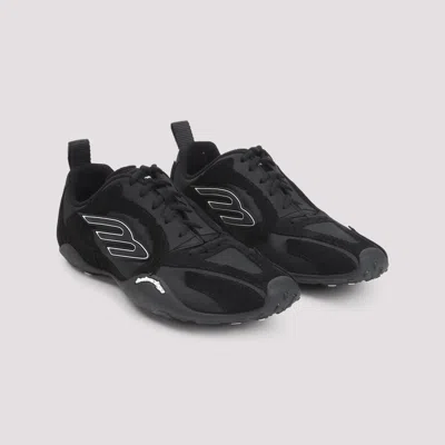 Balenciaga Black Canvas And Corduroy Monday Ultra Sneakers In Black