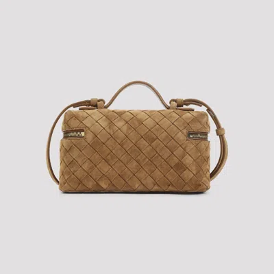 Bottega Veneta Women Bang Bang Leather Vanity-case With Intrecciato Motif In Brown