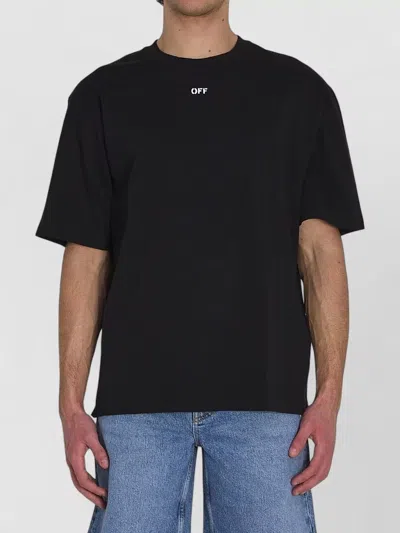 Off-white Ribbed Crew Neck Short-sleeve T-shirt In Black