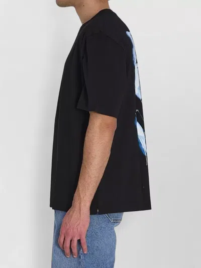 Off-white Ribbed Crew Neck Short-sleeve T-shirt In Black