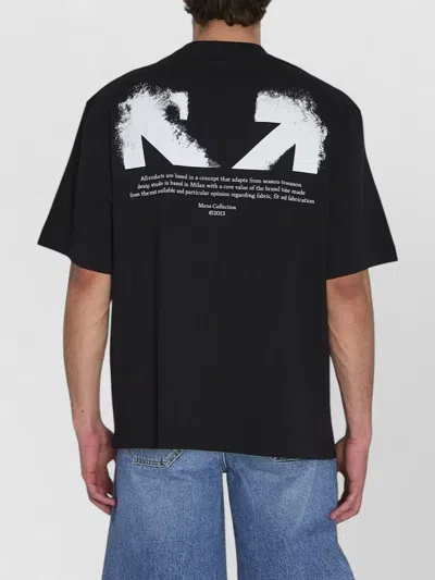 Off-white Ribbed Crew Neck Short-sleeve T-shirt In Black