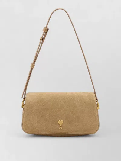 Ami Alexandre Mattiussi Ami Paris Women Suede Shoulder Bag With Logo On The Front In Multi