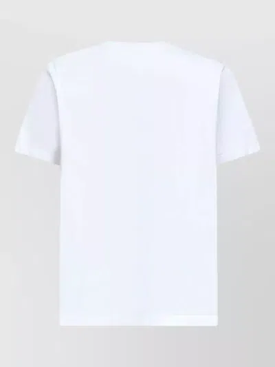 Casablanca Men White Crewneck T-shirt With Logo Print On The Front In Cotton Man