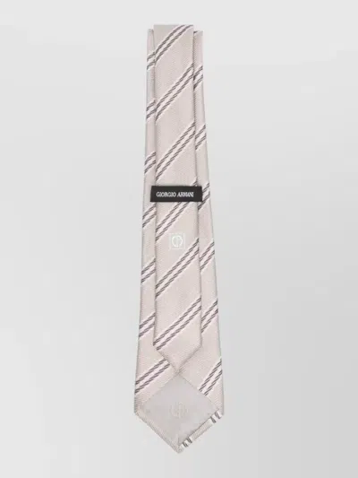 Giorgio Armani Striped Tie Pointed Tip Linear Pattern In Multi